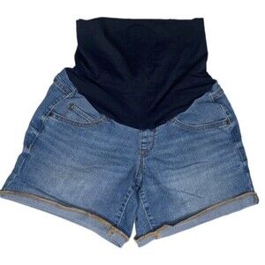 Maternity Denim Boyfriend Cuffed Shorts SIZE  6